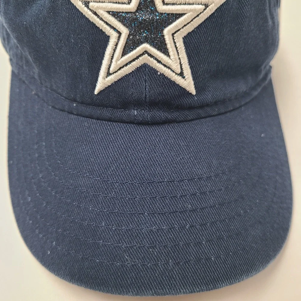 Toddler Girls Dallas Cowboys‎ Hat Strapback New Era Blue NFL Glitter Star Logo